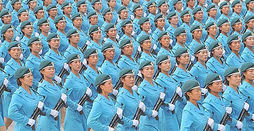 女民兵方队4女民兵方队4，时代风采与力量展现